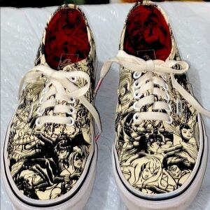 Marvel Vans WO/ 9 MENS 7.5AUTHENTIC FEMALE AVENGERS Black White Graphic Sneakers